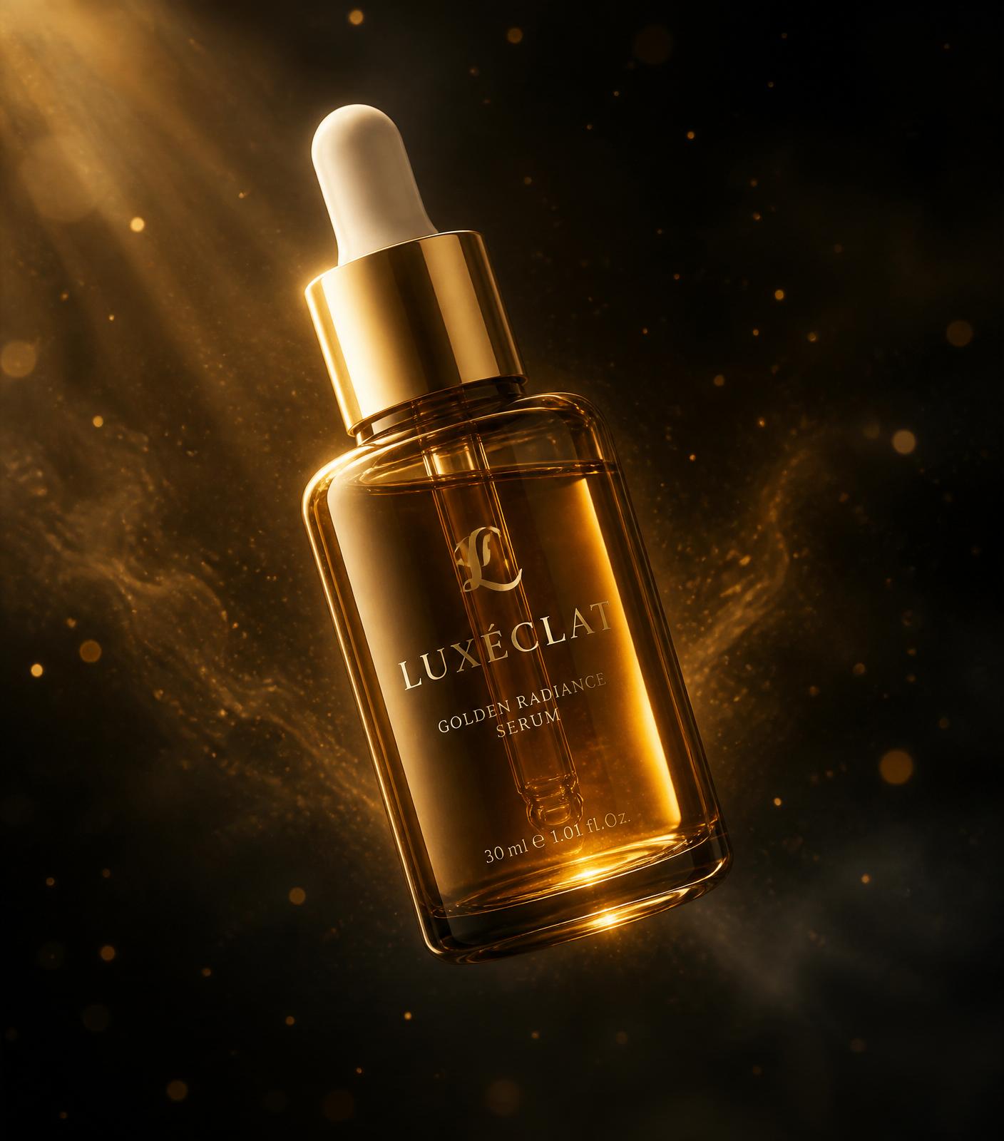 Golden radiance serum with soft golden particles